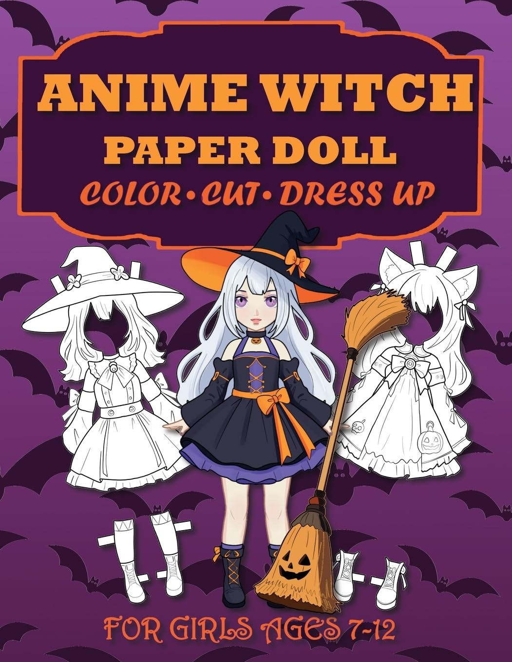 Anime Witch Paper Doll for Girls Ages 7-12; Cut, Color and Dress